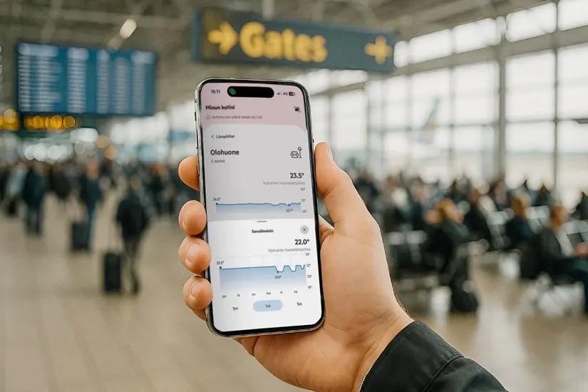 Uutta Sector Alarm -sovelluksessa: huonekohtaiset lämpötilakäyrät
