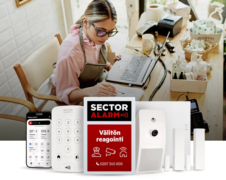 Sectror Alarmin hälytysjärjestelmä suojaa liiketilasi