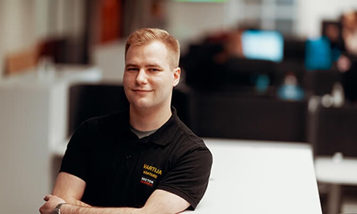 Sector Alarmin hälytyskeskuspäivystäjä Thomas Eriksson